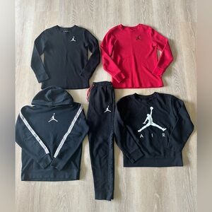 Jordan Air Black and Red lot of clothing Boys Size Large